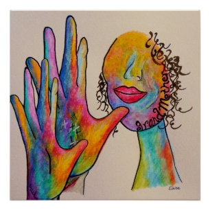 Póster AVÓ americana do linguagem gestual