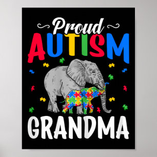 Poster Avó Autismo Orgulhoso - Autismo Autismo Elefante A