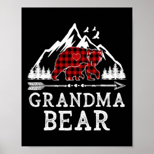 Poster Avó Bear Natal Família de Xadrezes Buffalo Matchi