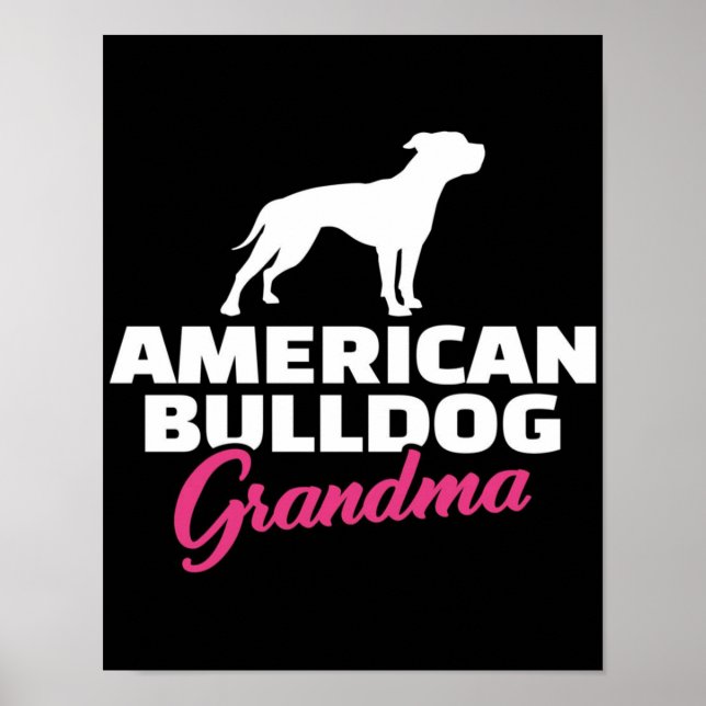 Poster Avó Buldogue Americano | Buldogue Lover (Frente)
