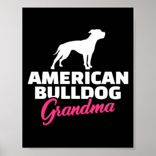 Poster Avó Buldogue Americano   Presente Familiar Engraça