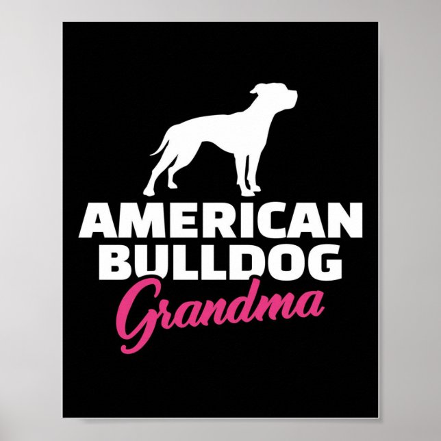 Poster Avó Buldogue Americano | Presente Familiar Engraça (Frente)