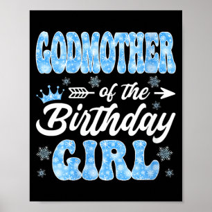 Poster Avó da menina aniversariante flocos de neve