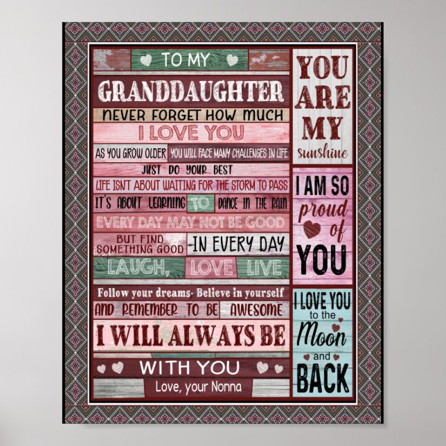 Poster Avô da neta | Carta À Minha neta (Frente)