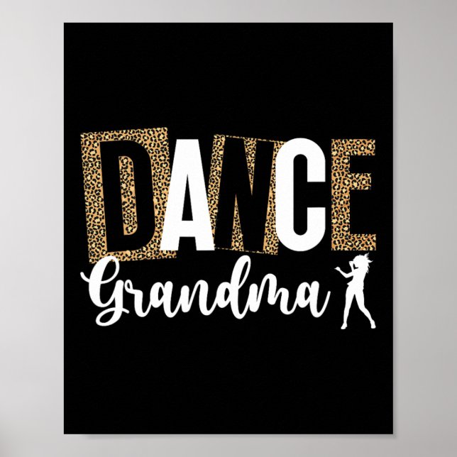 Poster Avó Dança De Uma Avó Dançarina, Leopard Dançando (Frente)