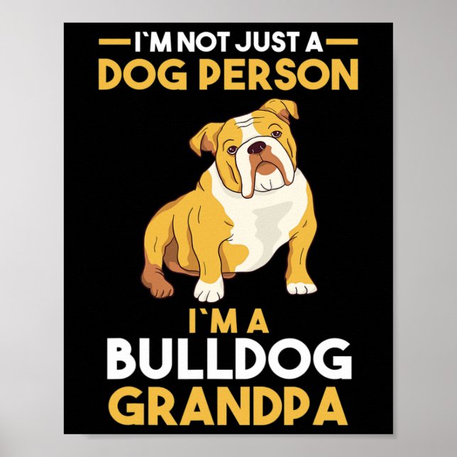 Poster Avô de cão Avô Inglês Vovô Buldogue (Frente)