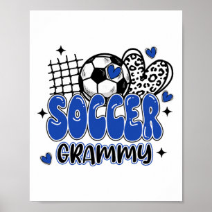 Poster Avó de futebol fofo Leopard Mãe de futebol engraça