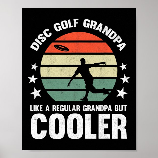 Poster Avô de Golfe de Disco Masculino Avô Jogando Golfe  (Frente)