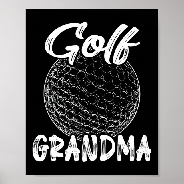 Poster Avó de Golfe Mulheres Golfista Jogadora de Bola de (Frente)