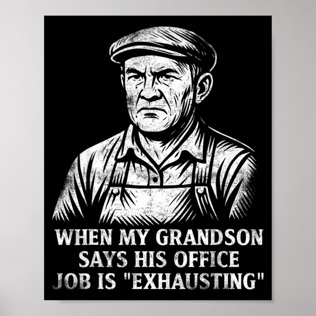 Poster Avô de Humor Engraçado Presente Dia dos Pais Avô (Frente)