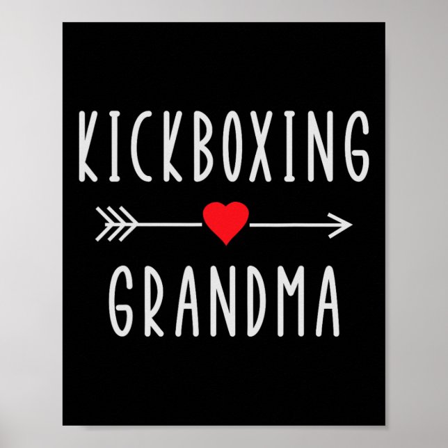 Poster Avó de Kickboxing Orgulhosa Avó de Kickboxing Pro (Frente)