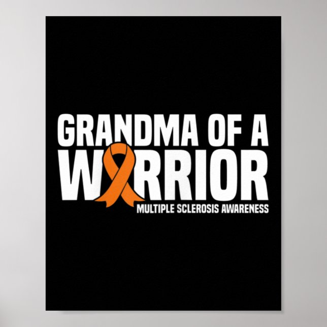 Poster Avó De Um Guerreiro, Sra. Múltipla Esclerose Aware (Frente)