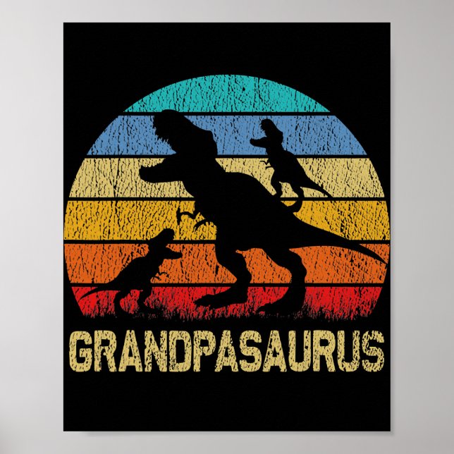 Poster Avô Dinossauro T Rex Grandpasauro 2 filhos (Frente)