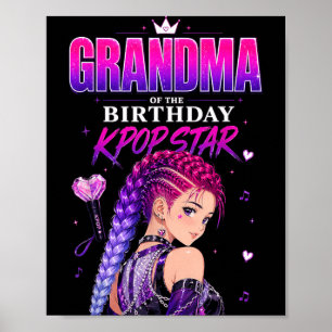 Poster Avó do Aniversário Kpop Star Garotas Pop Coreano