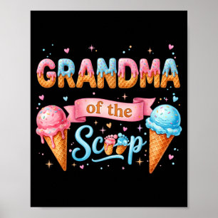 Poster Avó do Bebê de Revelação de Gênero do Sorvete The