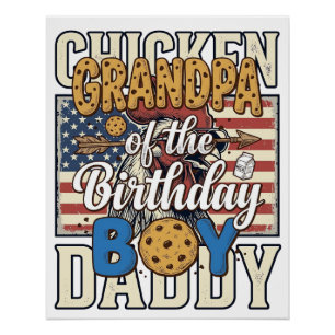 Póster Avô do Menino do Aniversário Biscoito Leite Camisa