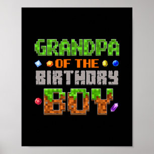 Poster Avô Do Menino Do Aniversário Festa Vídeo Gamer Pix