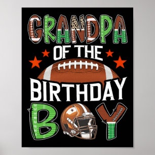 Poster Avô Do Menino Do Aniversário Futebol Dia De Jogo 