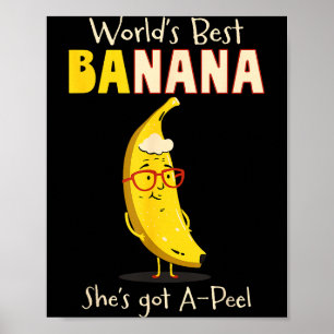 Poster Avó Engraçada Nana Banana Pun do Mundo 