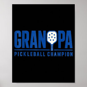 Poster Avô Esporte Estilo Paddle de Pickleball Jogador