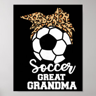 Poster Avó Esportista de Futebol Divertida Jogadora de Fu