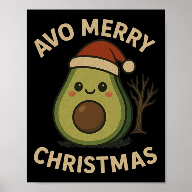 Poster Avo Felry Natal Engraçado Avocado Pun (Frente)