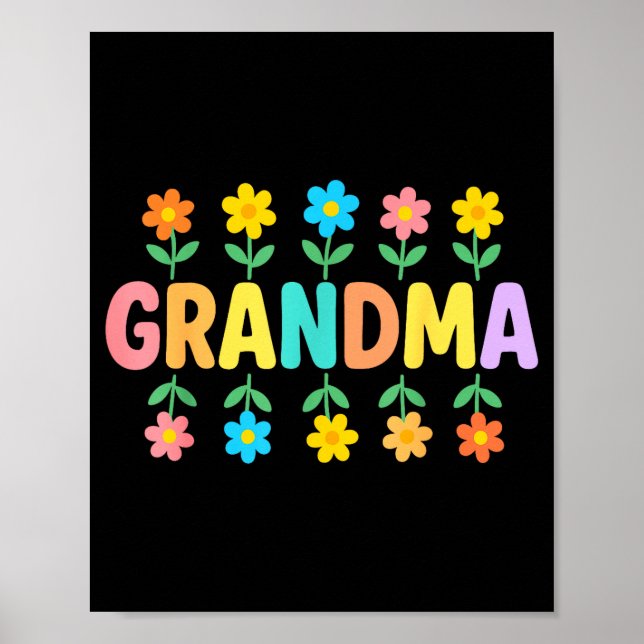 Poster Avó floral dia das mães  (Frente)
