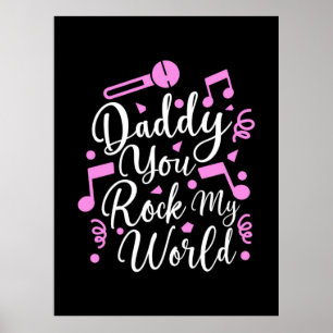 Poster Avô Gift   Pai Você Rock My World