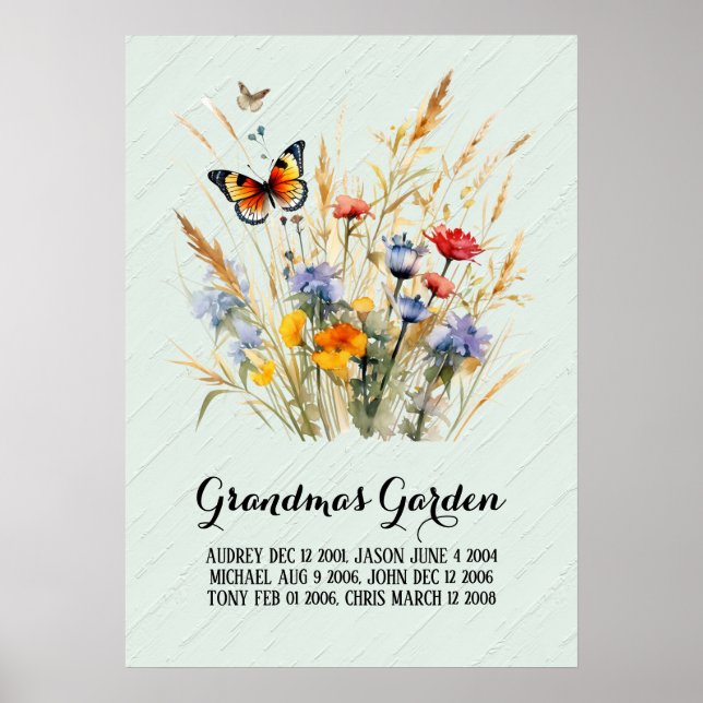 Poster Avó Jardim dos Netos de Coração (Frente)