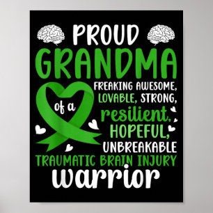 Poster Avó Orgulhosa de um Guerreiro com Lesão Cerebral T