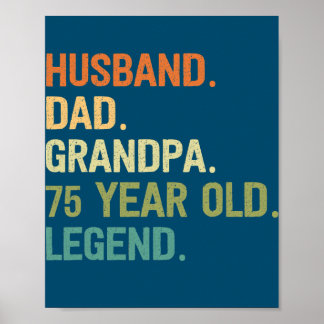 Poster Avô pai marido 75 anos 75 anos