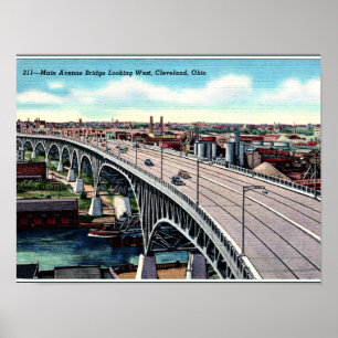 Poster Avó principal. Ponte, Cleveland, Ohio Vintage Pos