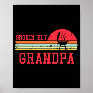 Poster Avô quente smoking peito do pôr do sol retro grelh