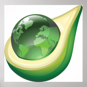 Poster Avocado Globe