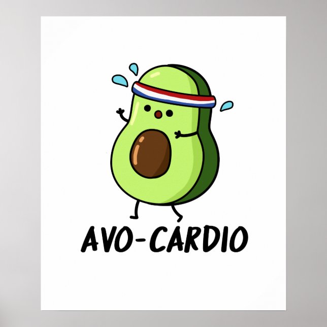 Poster Avocardio Funny Excercise Avocado Pun (Frente)