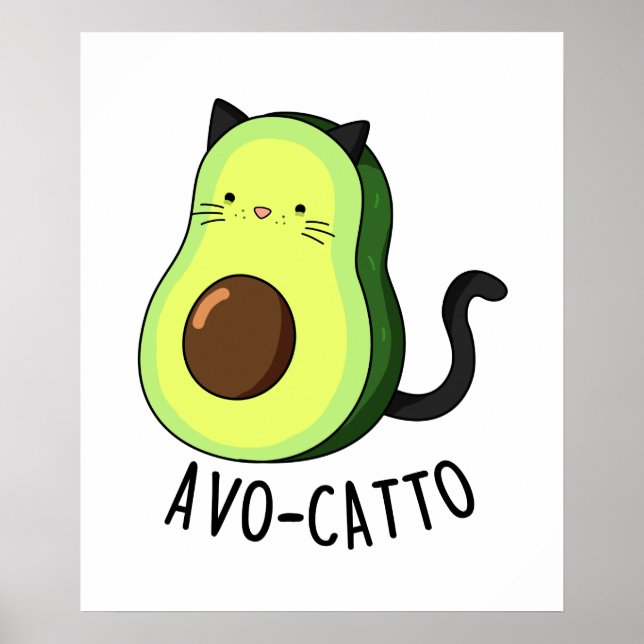 Poster Avocatto Cute Avocado Cat Pun (Frente)