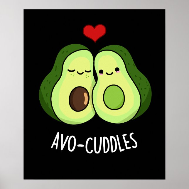 Poster Avocudles Funny Avocado Casal Pun Dark BG (Frente)