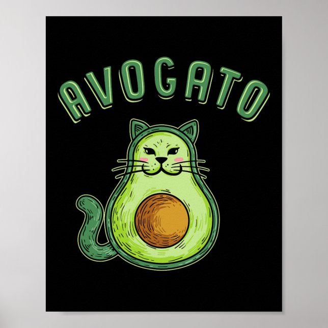 Poster Avogato - Cinco engraçados de Mayo Avocado Cat (Frente)