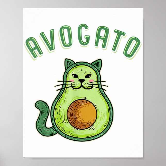 Poster Avogato - Cinco engraçados de Mayo Avocado Cat (Frente)