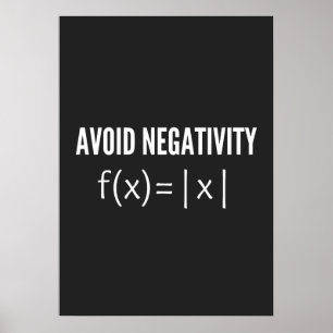 Poster avoid negativity math equation