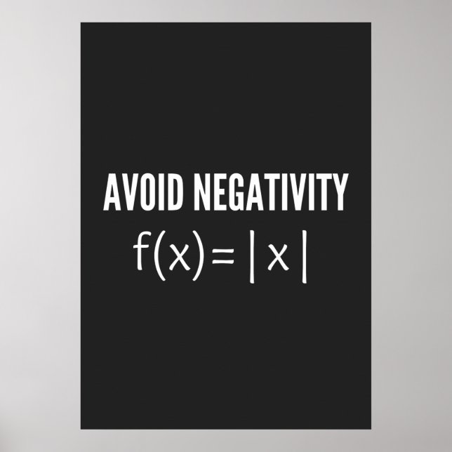 Poster avoid negativity math equation (Frente)