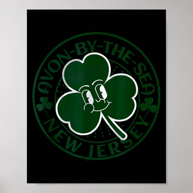Poster Avon-by-the-sea New Jersey Irish Shamrock Nj Retro (Frente)