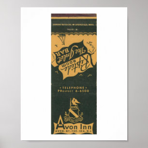 Poster Avon by the Sea NJ, Avon Inn 1950s Matchbook