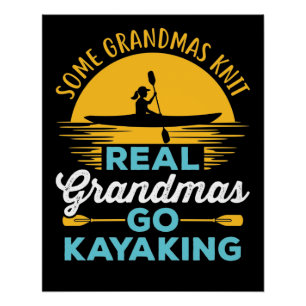 Póster Avós Reais Vão Kayaking Kayak Yak Mulheres