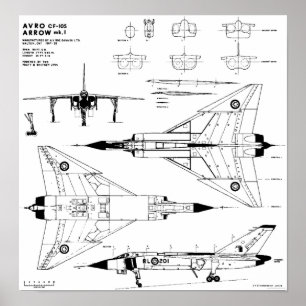 Poster Avro Arrow Blueprint