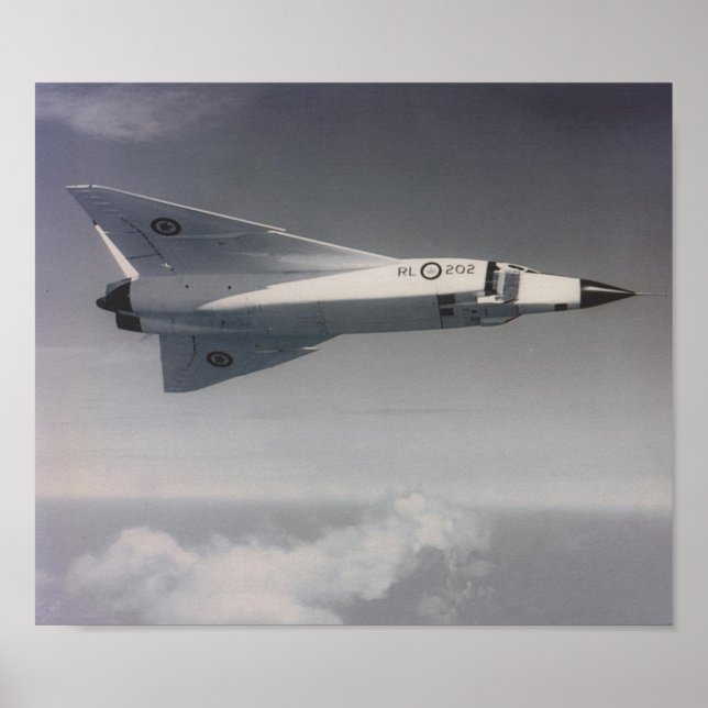 Póster Avro Arrow- RL202 no voo "arremesso à esquerda" (Frente)