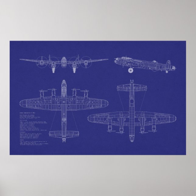 Poster Avro Lancaster Bomber (Frente)