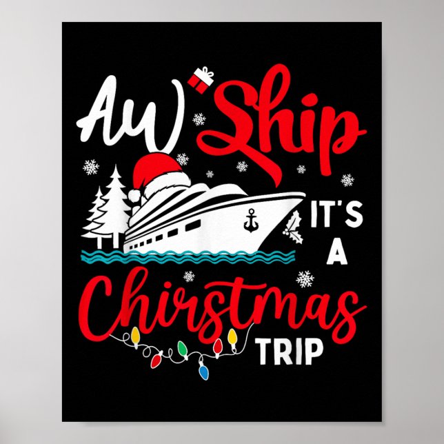 Poster Aw Nave Sua Viagem De Natal Cruise Xmas Lights Hol (Frente)
