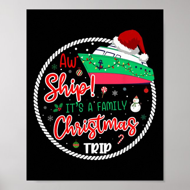 Poster Aw Ship É A Christmas Cruise Matching Fami (Frente)
