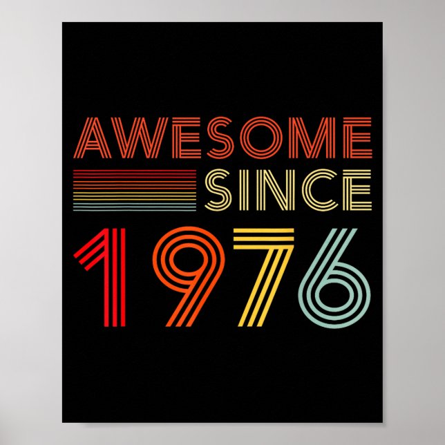 Poster Awesome 50 Birthday Decorations Men 50yr 1976 50th (Frente)